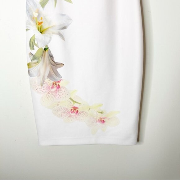 Calvin Klein Sheath Mini Dress Scuba Floral print Knee Length Cocktail Size US 2 - Picture 10 of 15